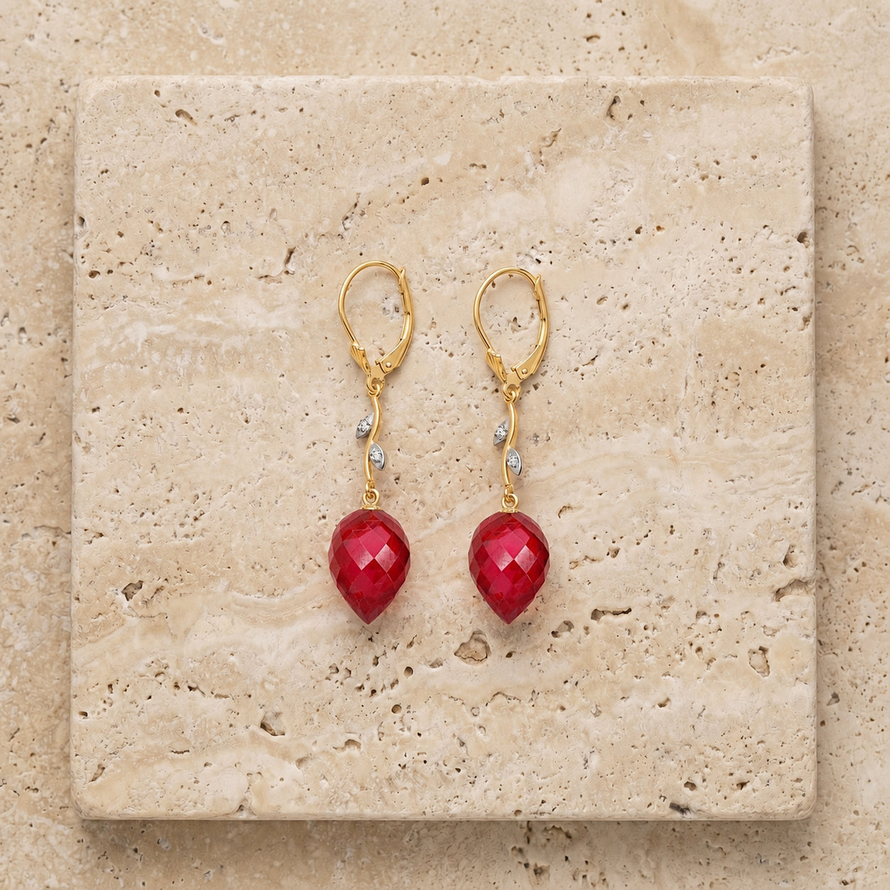 Yellow Gold Earrings Spinel 10K — Severina