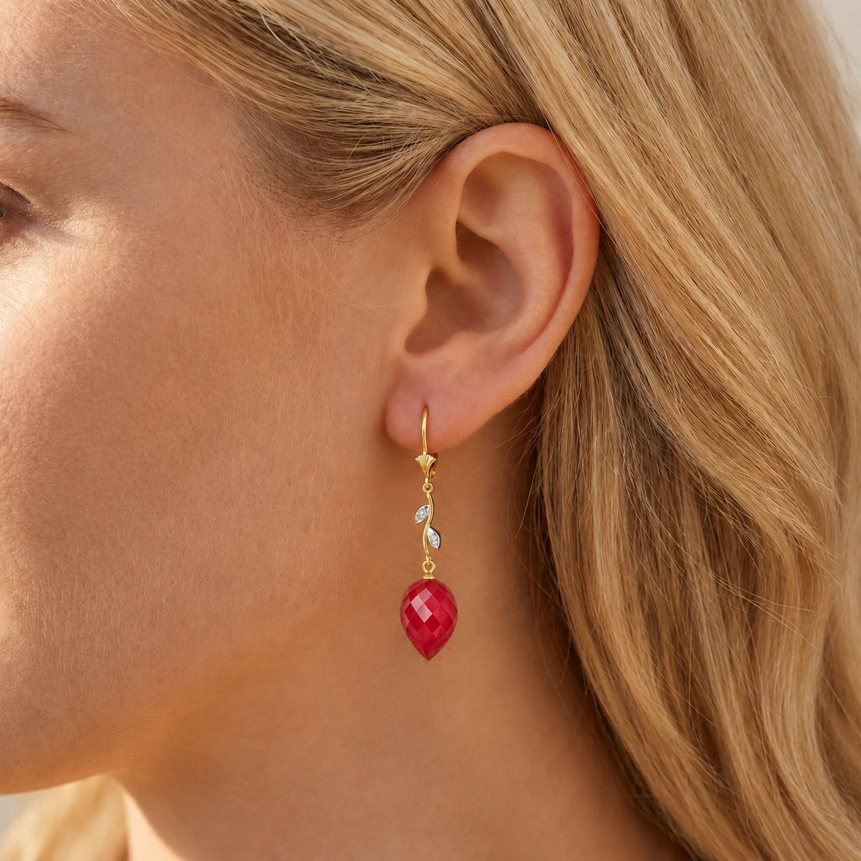 Yellow Gold Earrings Spinel 10K — Severina