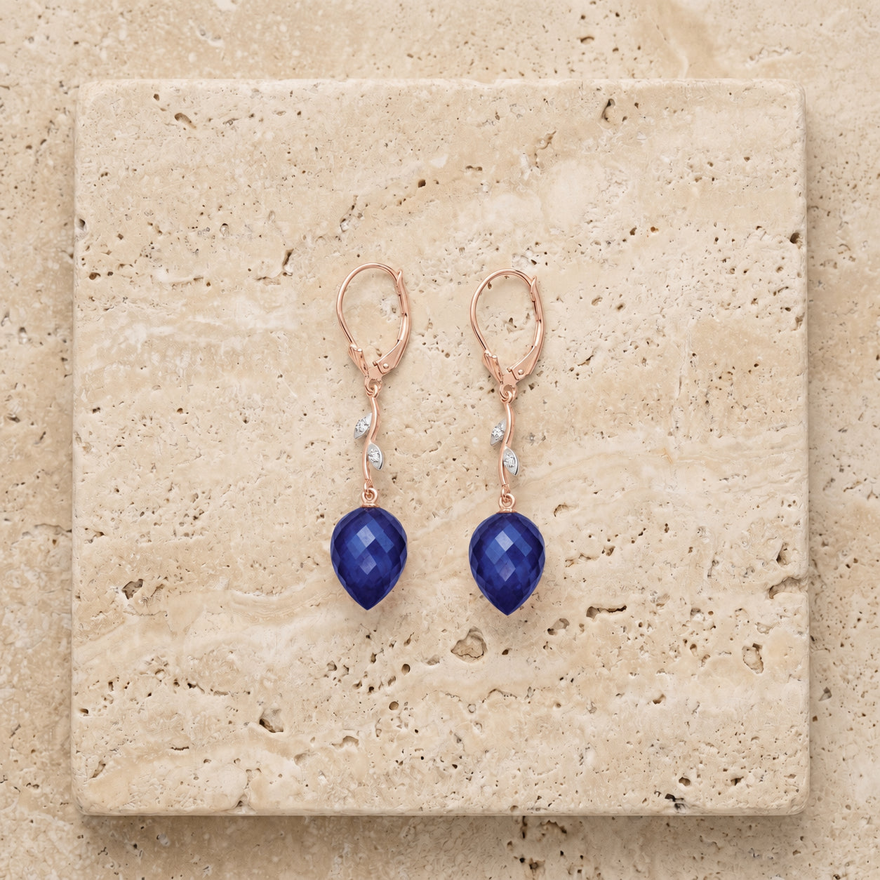 Rose Gold Earrings Ruby 10K — Severina