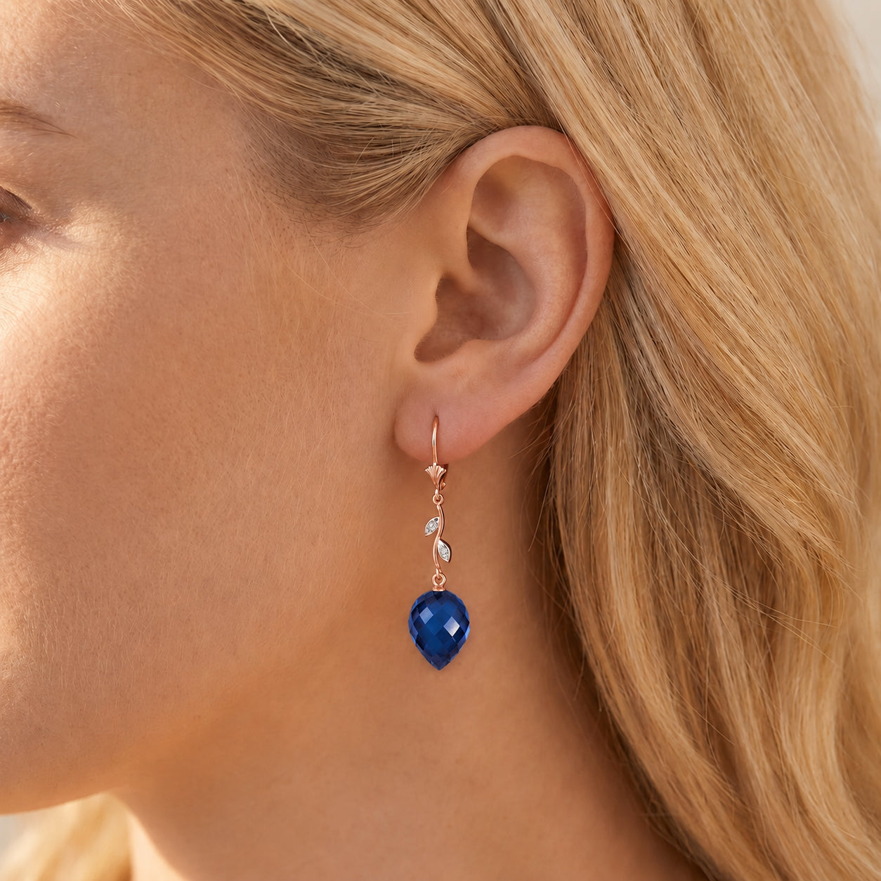 Rose Gold Earrings Ruby 10K — Severina