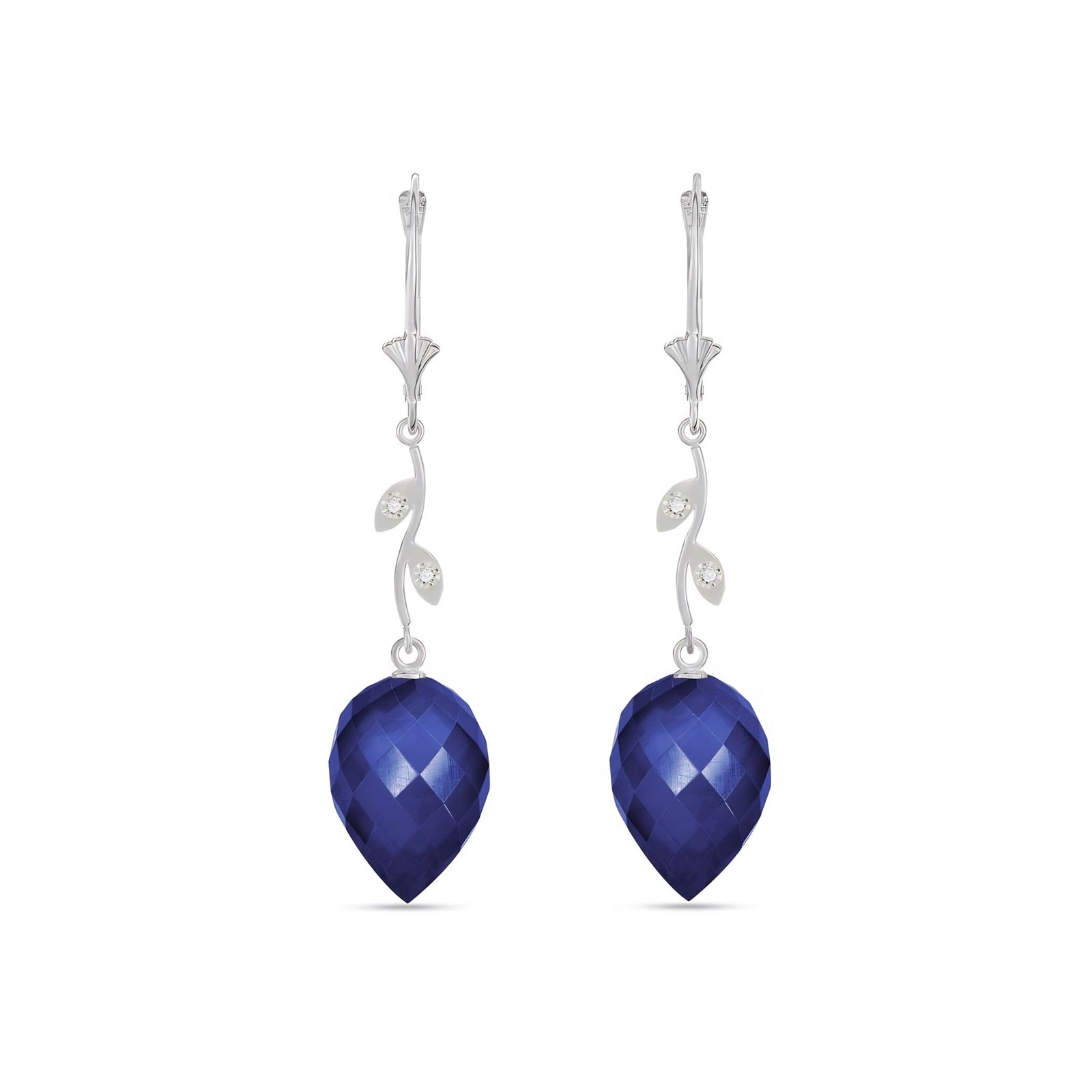 White Gold Earrings Ruby 10K — Severina