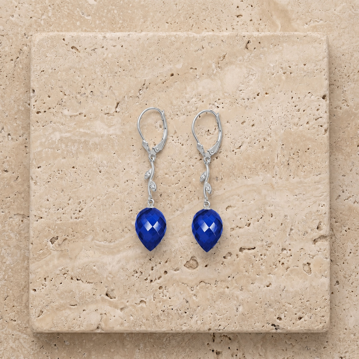White Gold Earrings Ruby 10K — Severina