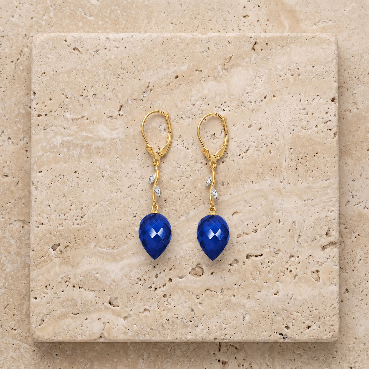 Yellow Gold Earrings Ruby 10K — Severina