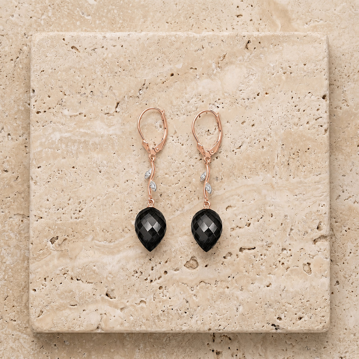 Rose Gold Earrings Sapphire 10K — Severina