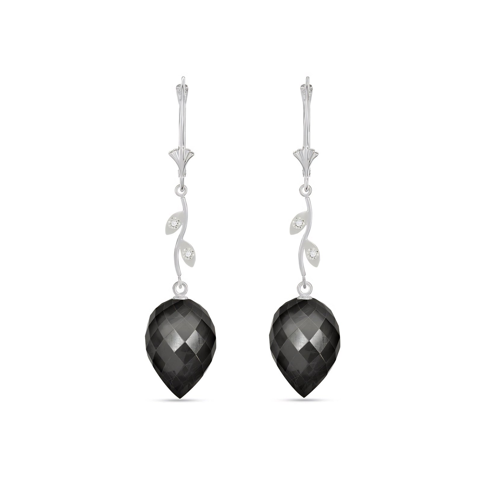 White Gold Earrings Sapphire 10K — Severina