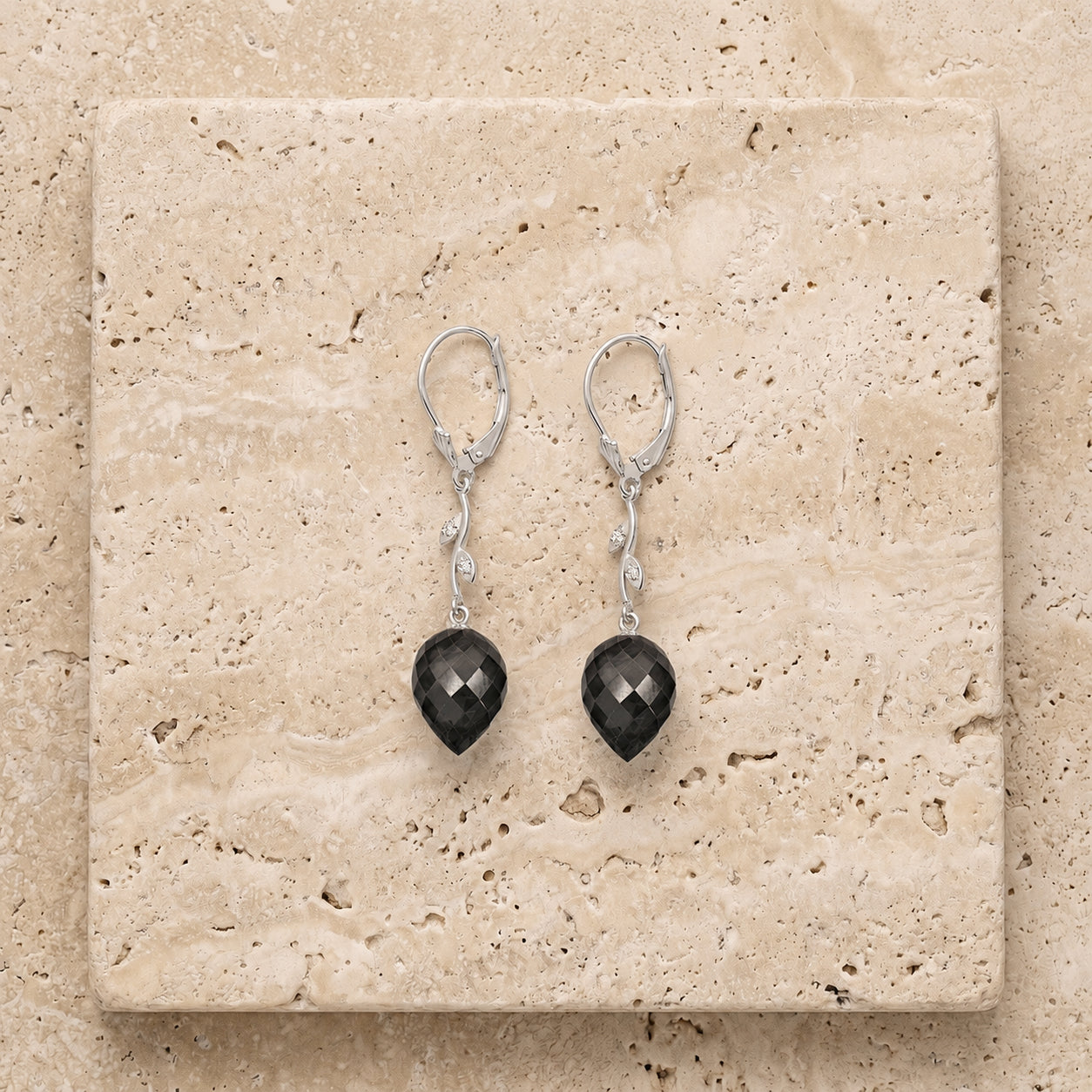 White Gold Earrings Sapphire 10K — Severina