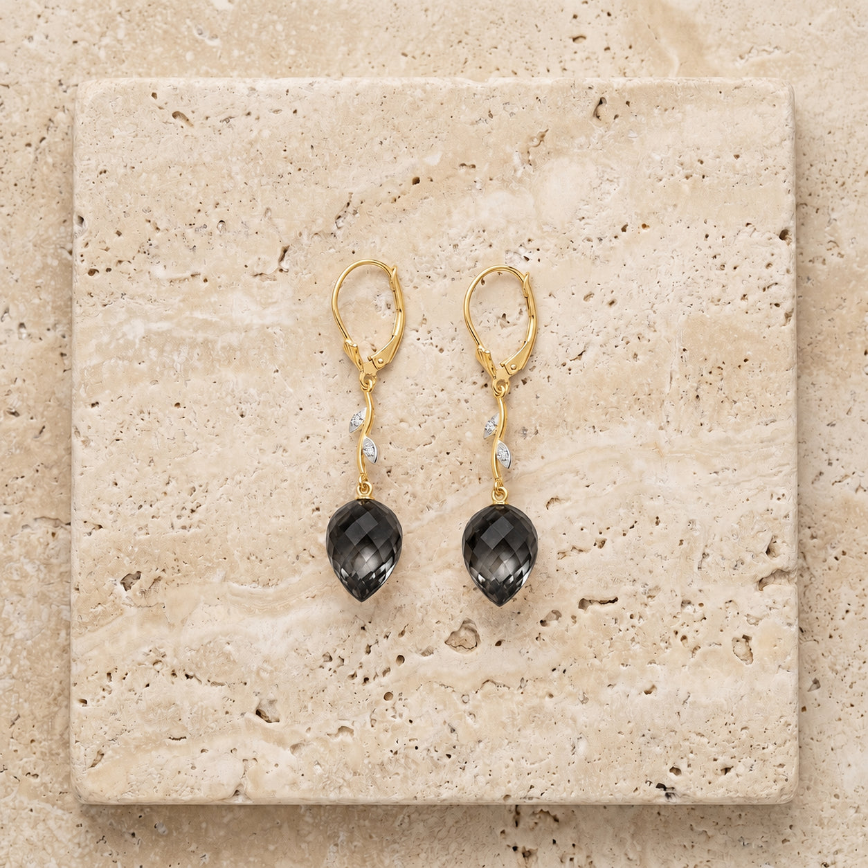 Yellow Gold Earrings Sapphire 10K — Severina