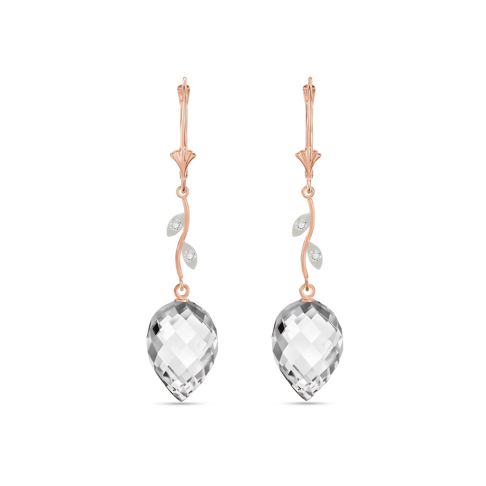 Rose Gold Earrings Emerald 10K — Severina