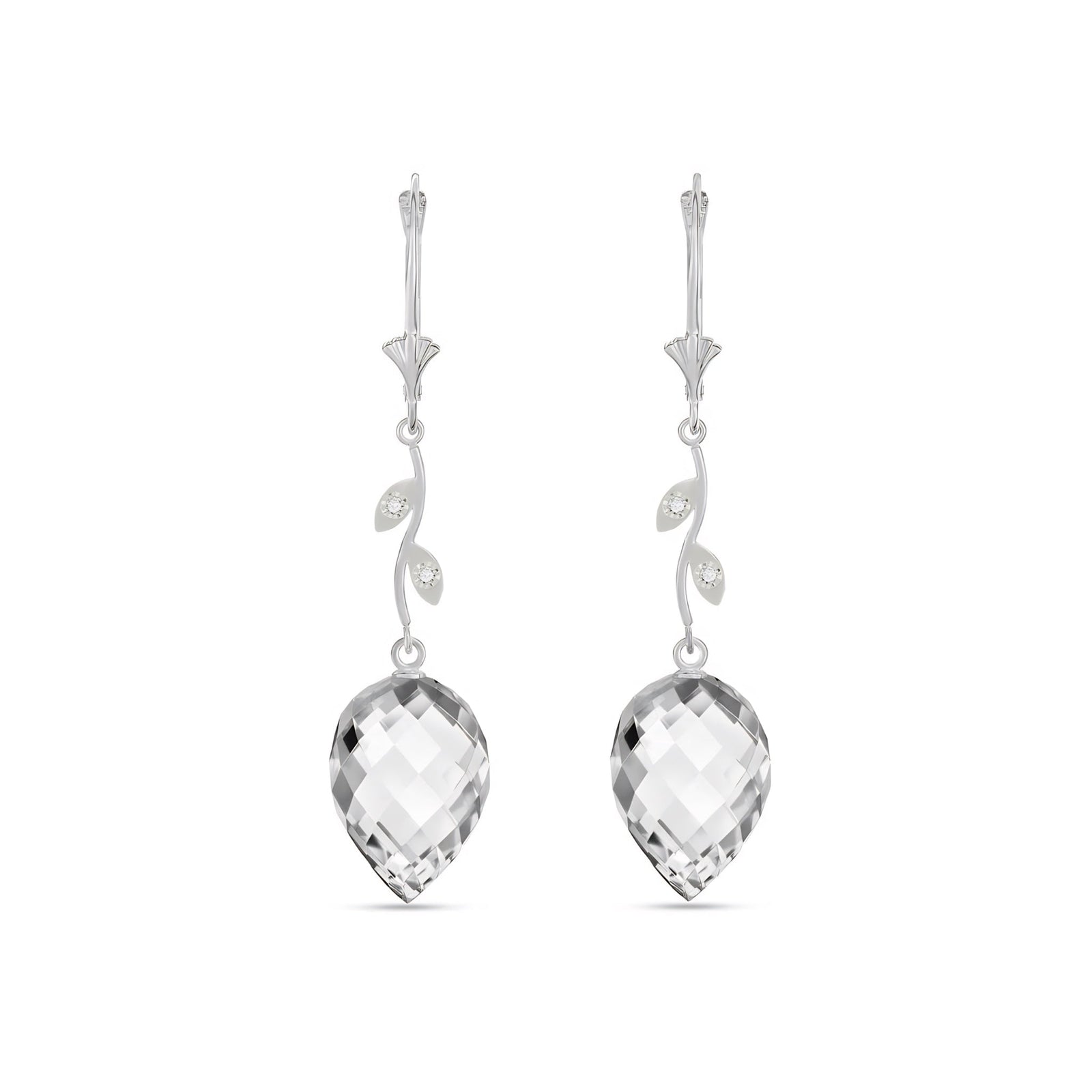 White Gold Earrings Emerald 10K — Severina