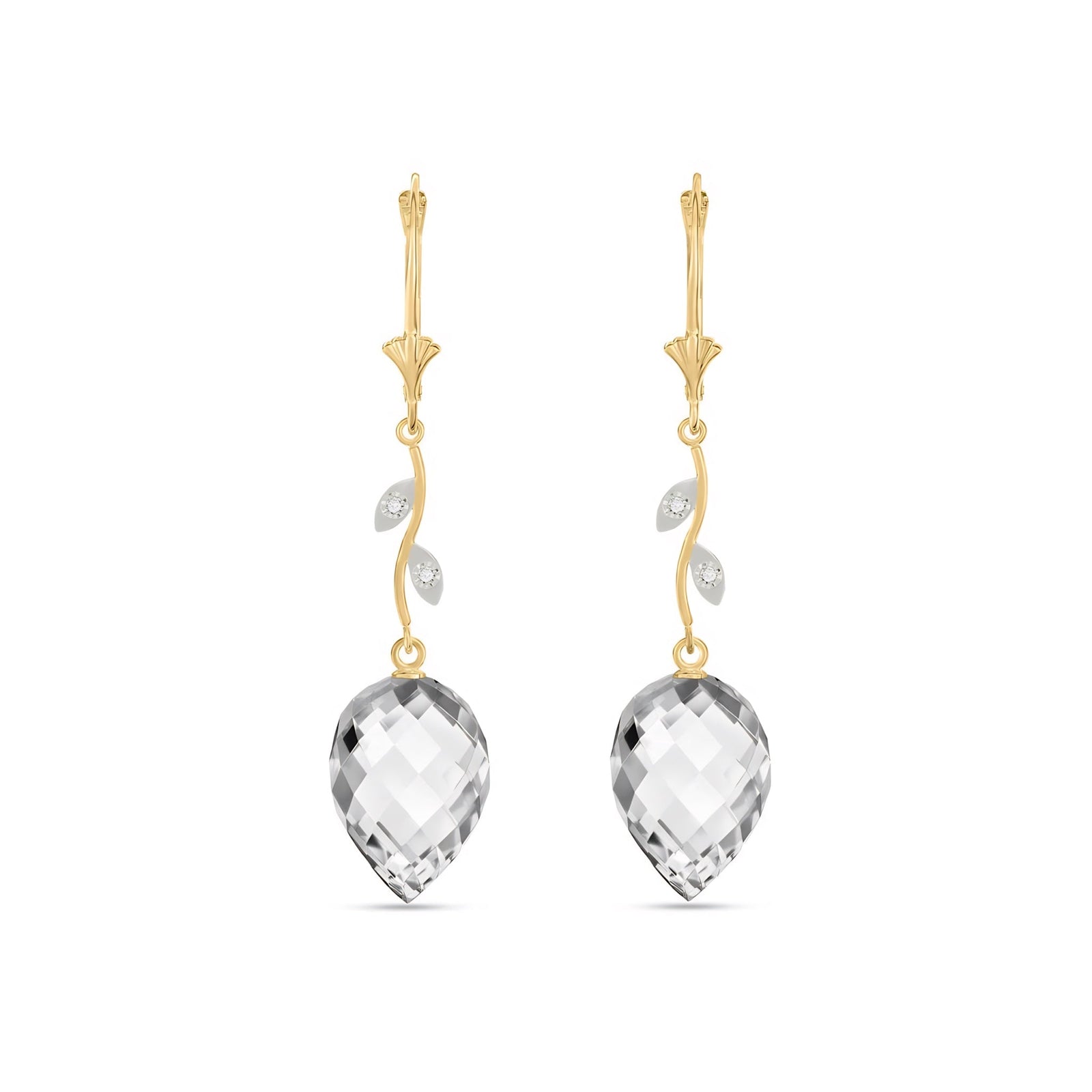 Yellow Gold Earrings Emerald 10K — Severina