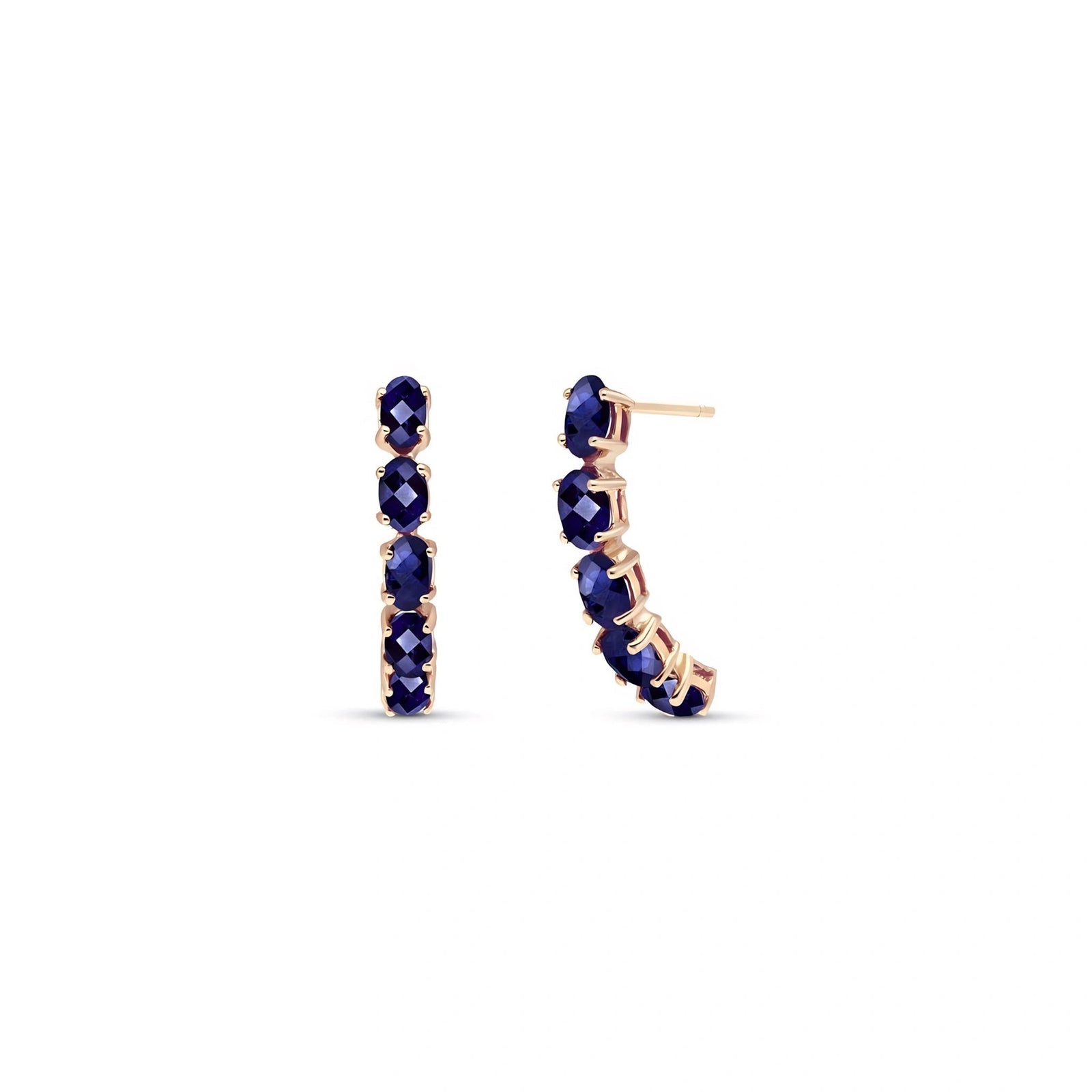 Rose Gold Eternal Earrings Blue Topaz 10K — Calliope