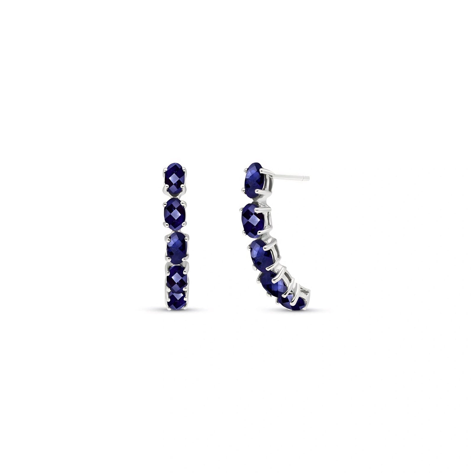 White Gold Eternal Earrings Blue Topaz 10K — Calliope