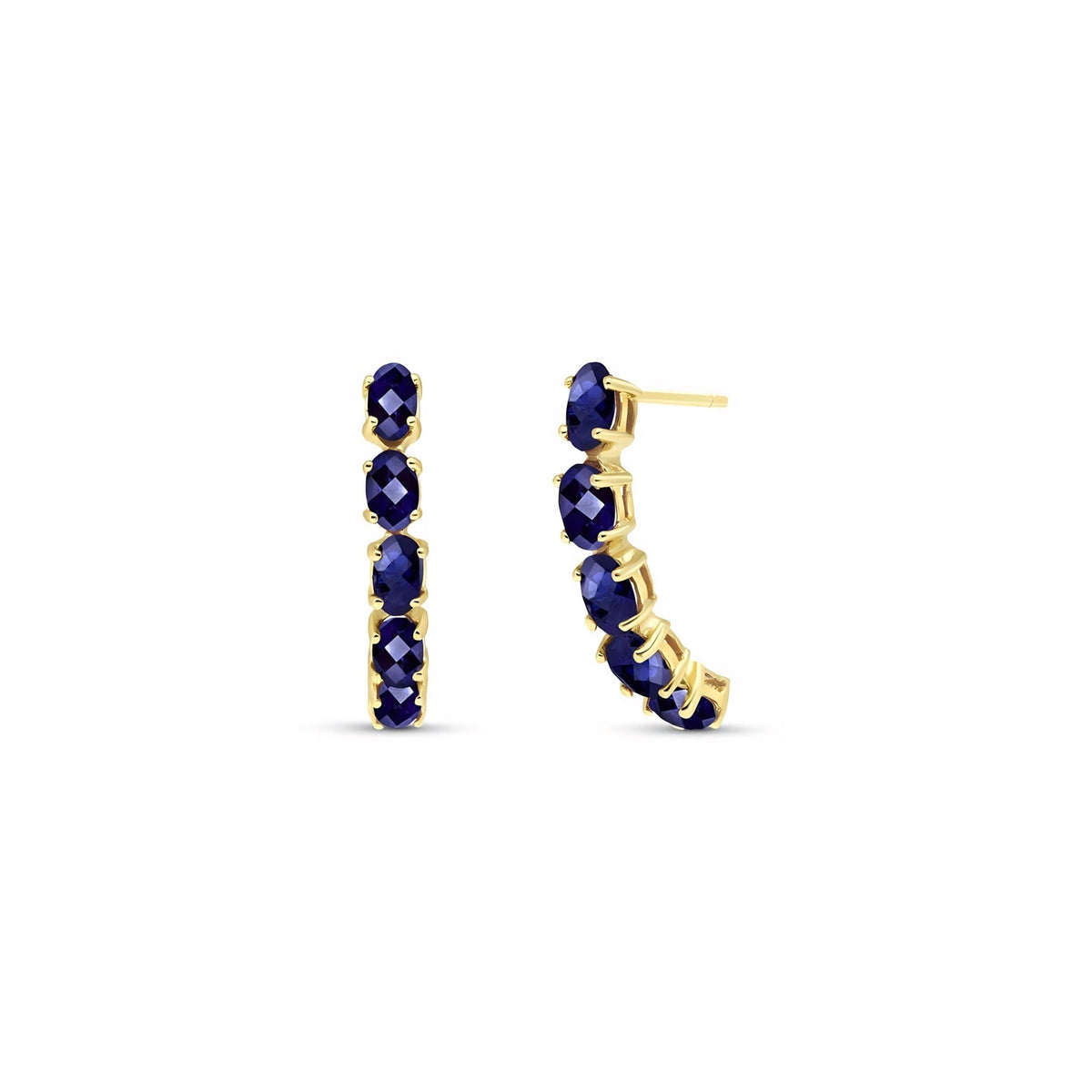 Yellow Gold Eternal Earrings Blue Topaz 10K — Calliope