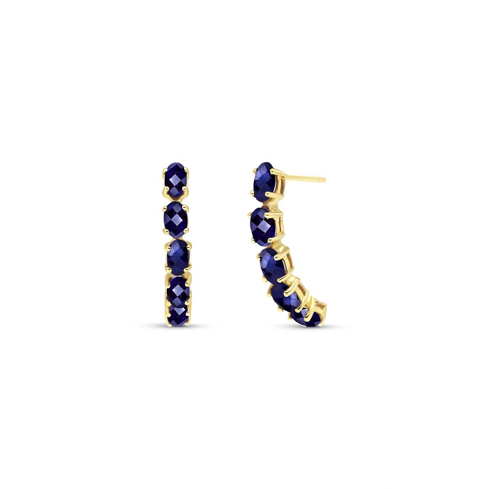 Yellow Gold Eternal Earrings Blue Topaz 10K — Calliope