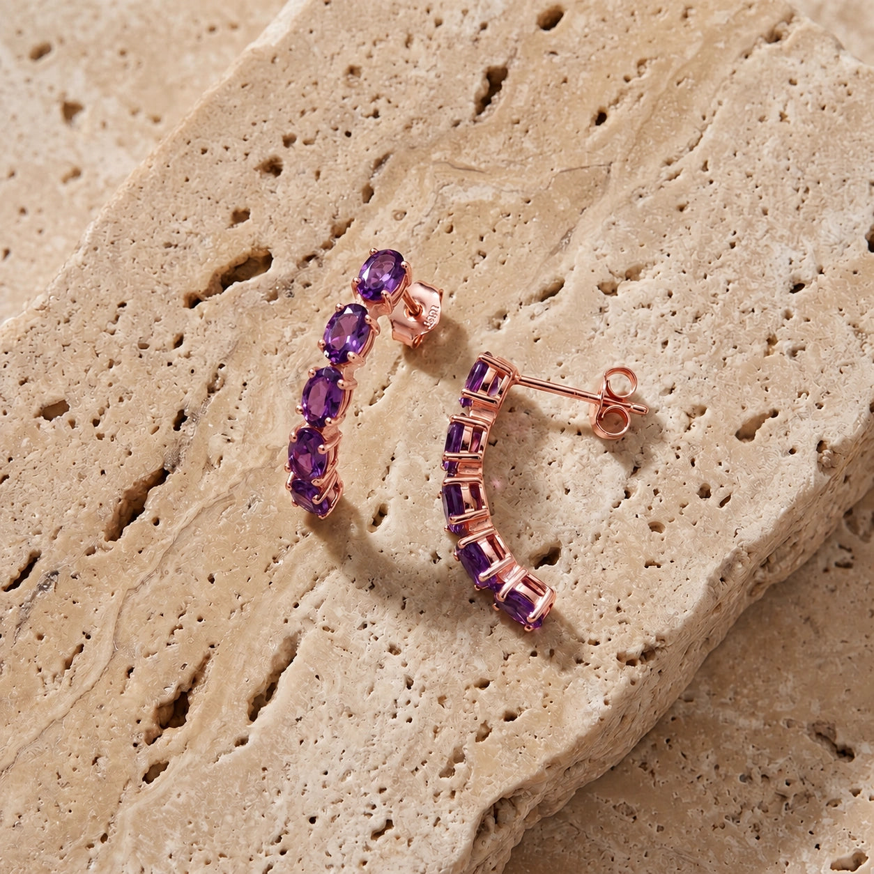 Rose Gold Eternal Earrings Citrine 10K — Calliope