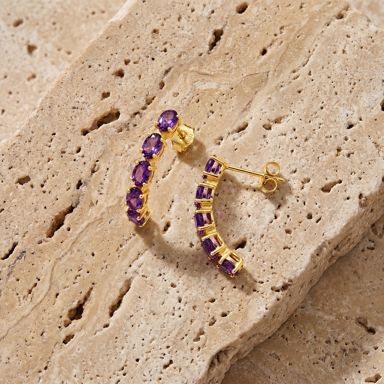 Yellow Gold Eternal Earrings Citrine 10K — Calliope