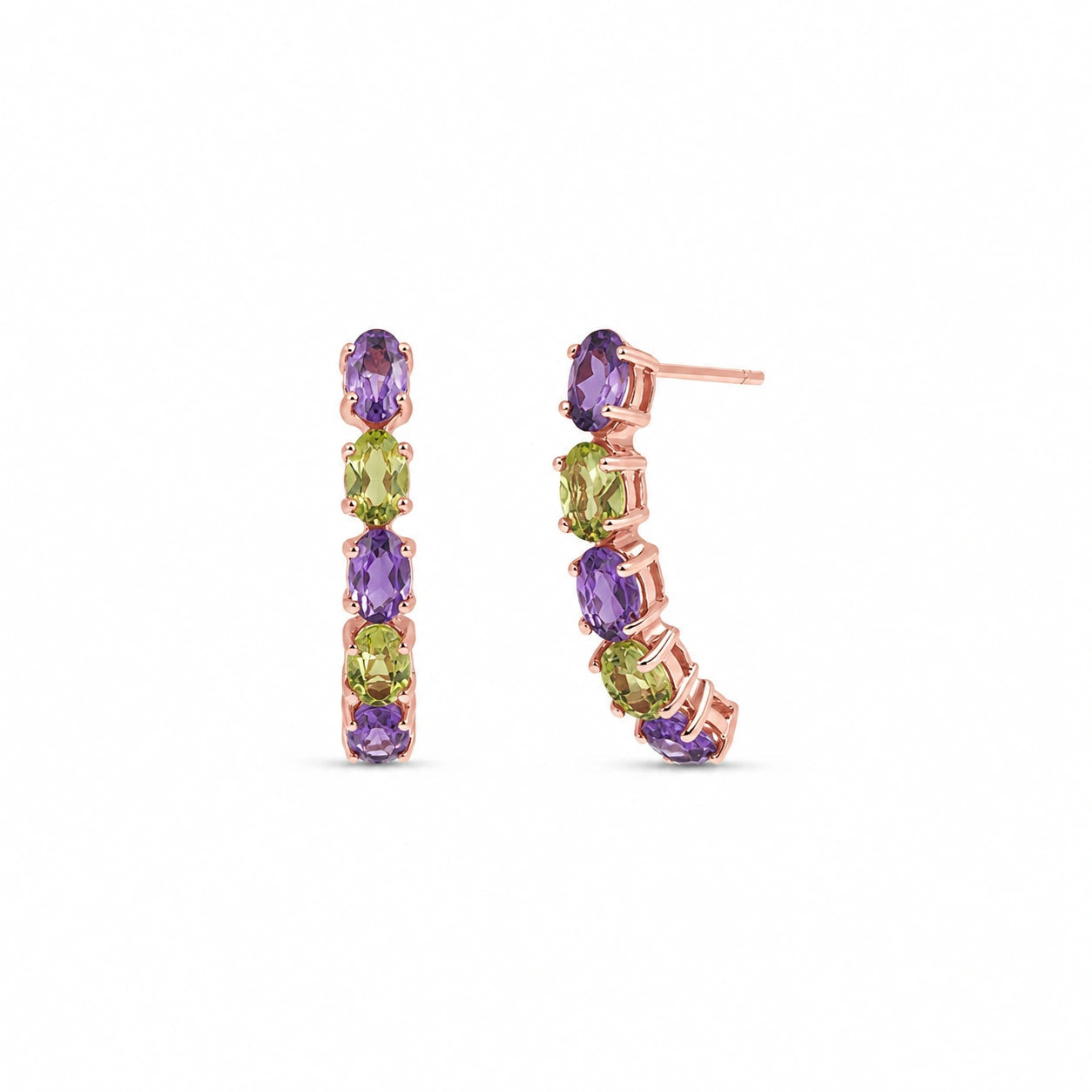Rose Gold Eternal Earrings Garnet 10K — Calliope