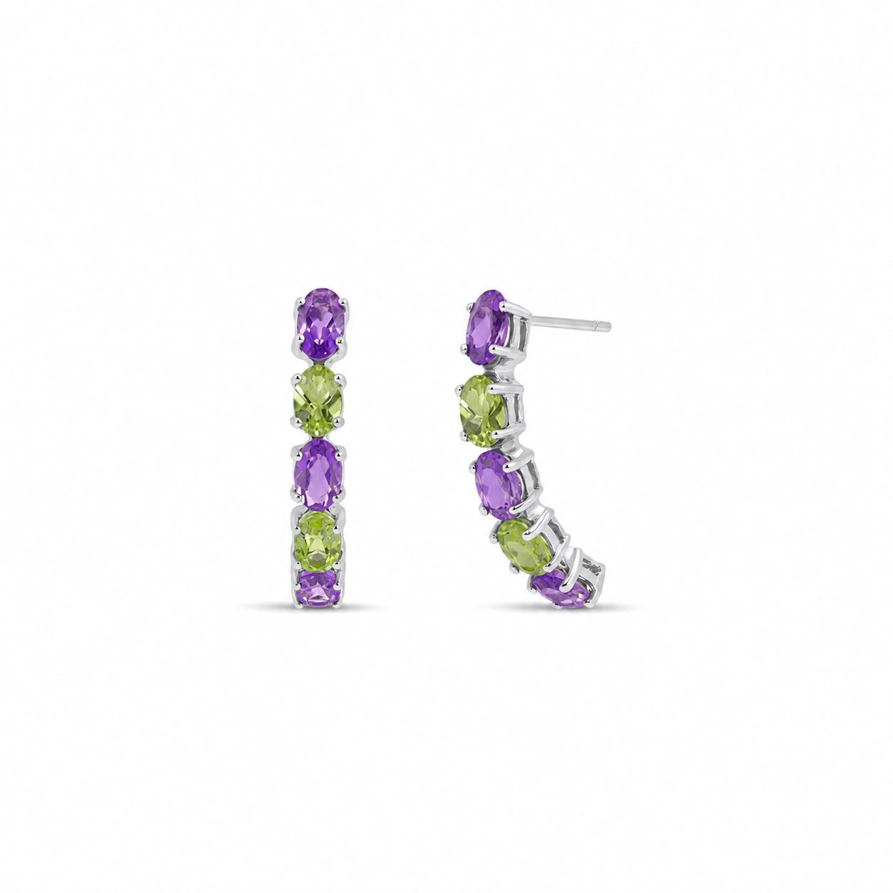 White Gold Eternal Earrings Garnet 10K — Calliope