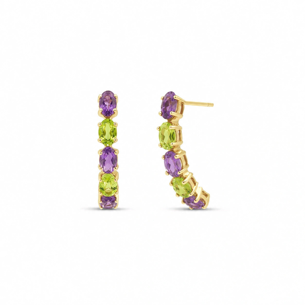 Yellow Gold Eternal Earrings Garnet 10K — Calliope