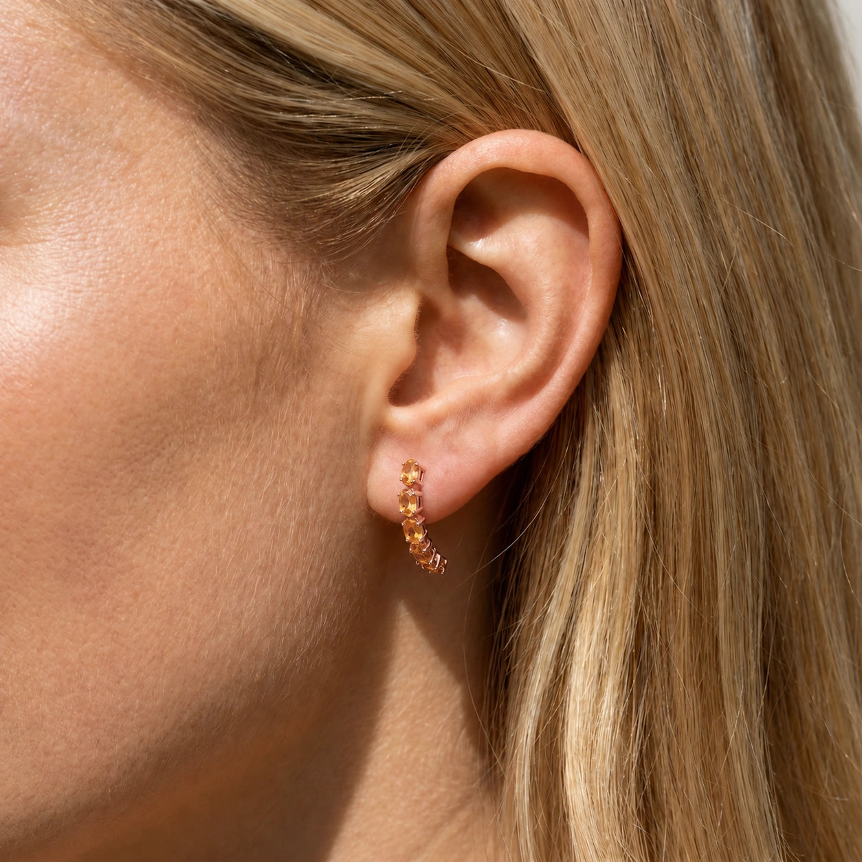 Rose Gold Eternal Earrings Multi-Gemstone 10K — Calliope