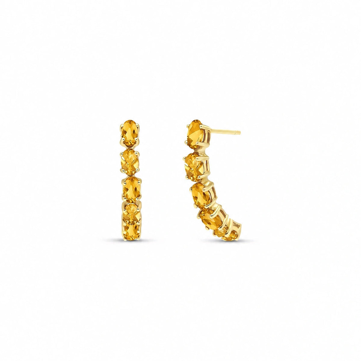 Yellow Gold Eternal Earrings Multi-Gemstone 10K — Calliope