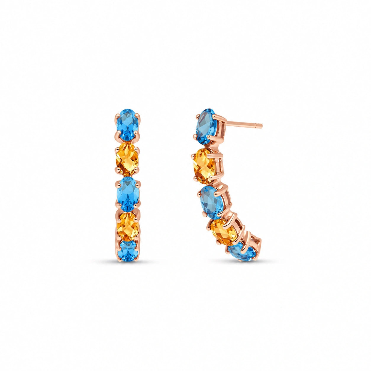 Rose Gold Eternal Earrings Ruby 10K — Calliope
