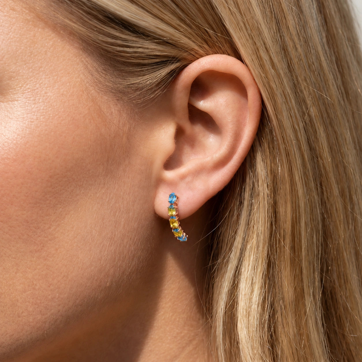 Rose Gold Eternal Earrings Ruby 10K — Calliope