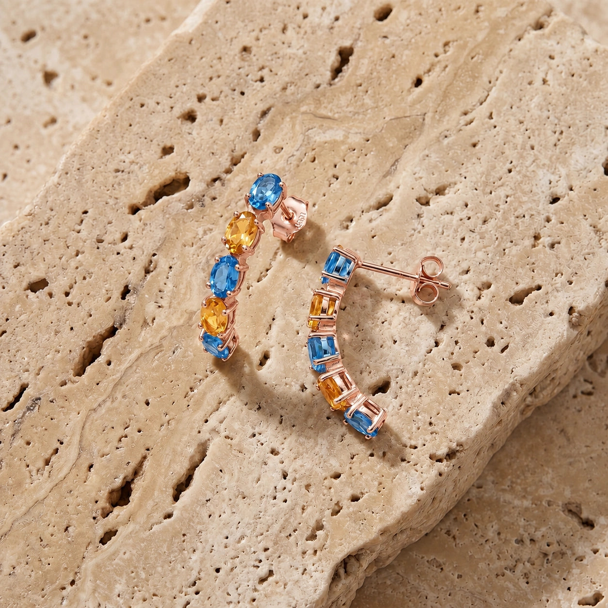 Rose Gold Eternal Earrings Ruby 10K — Calliope