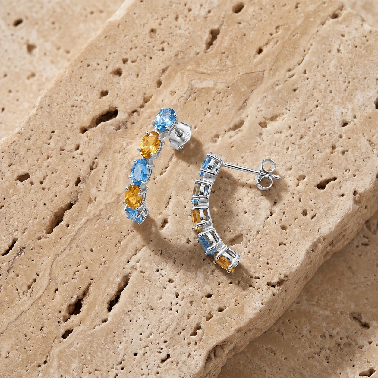 White Gold Eternal Earrings Ruby 10K — Calliope