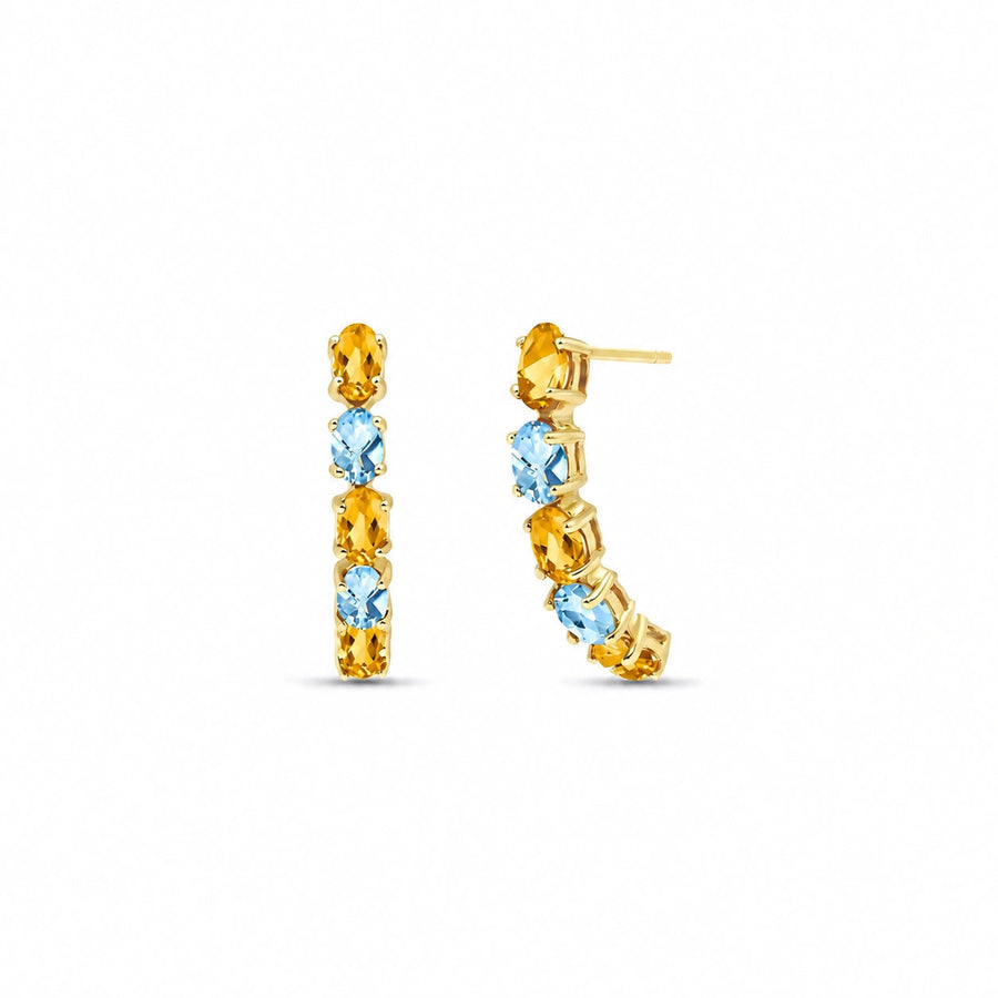 Yellow Gold Eternal Earrings Ruby 10K — Calliope