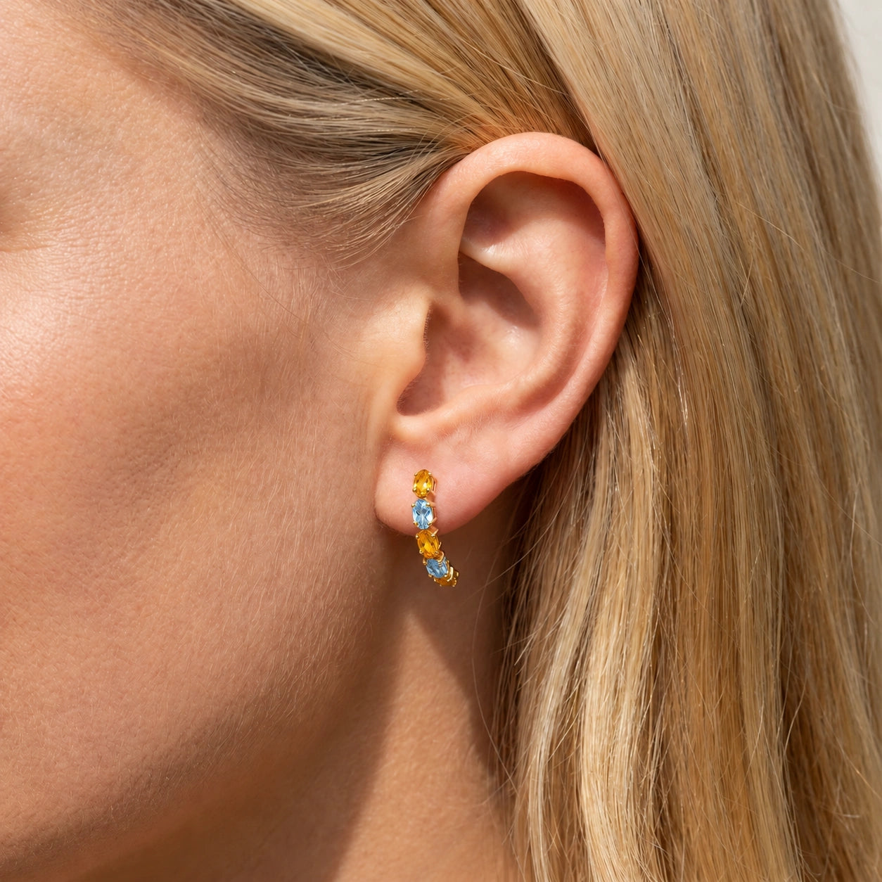 Yellow Gold Eternal Earrings Ruby 10K — Calliope