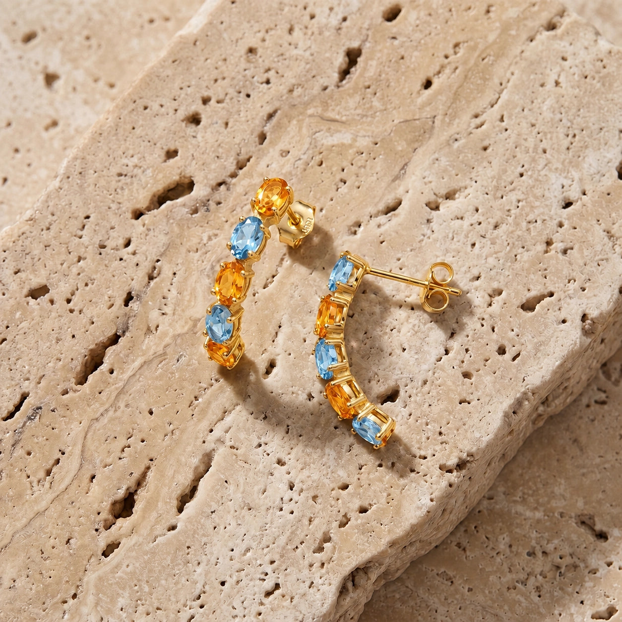 Yellow Gold Eternal Earrings Ruby 10K — Calliope
