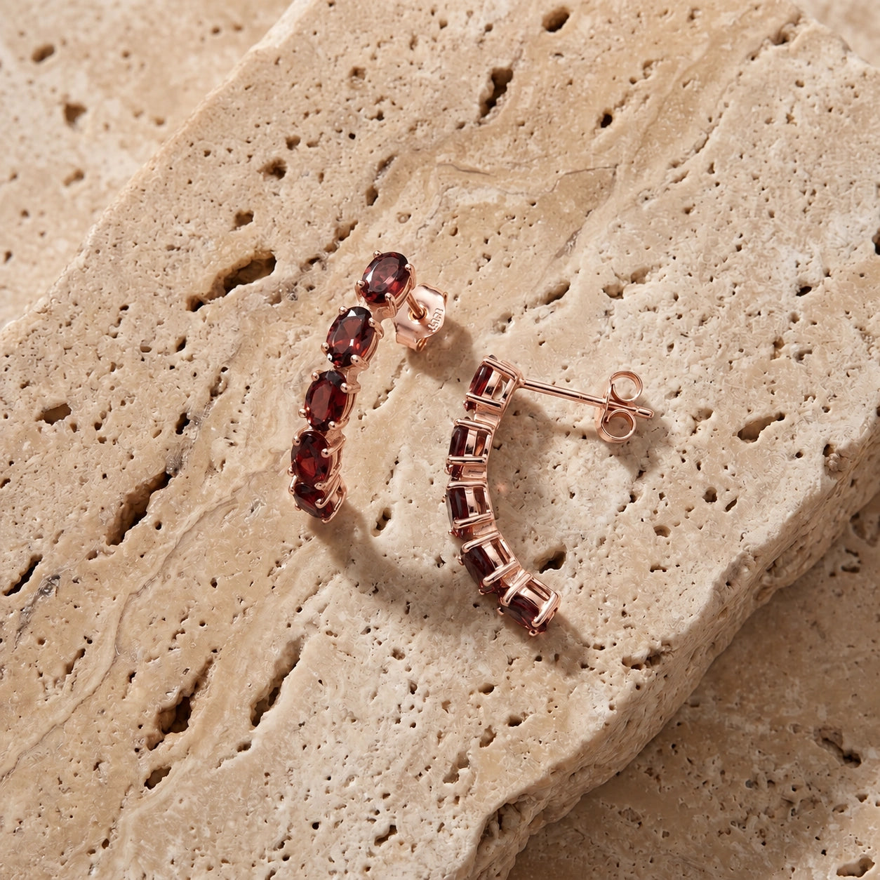 Rose Gold Eternal Earrings Sapphire 10K — Calliope