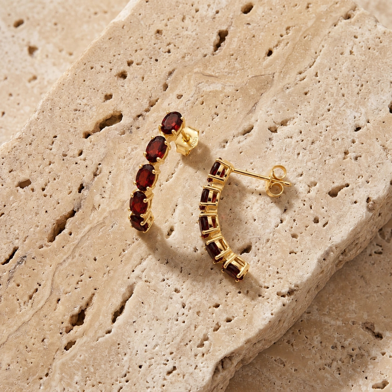 Yellow Gold Eternal Earrings Sapphire 10K — Calliope