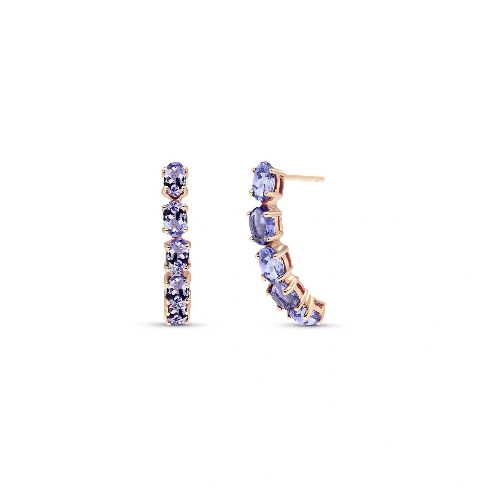 Rose Gold Eternal Earrings Tanzanite 10K — Calliope
