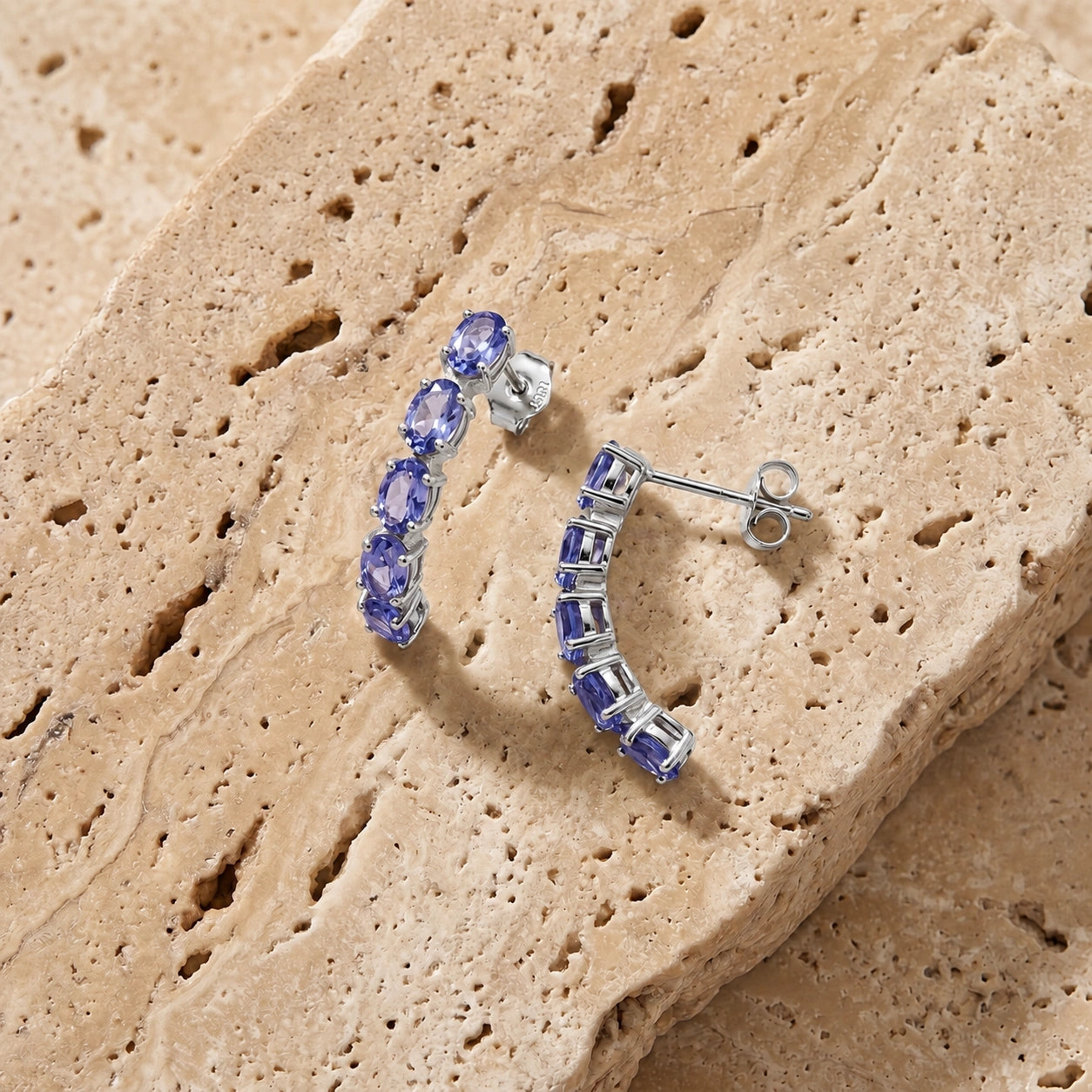 White Gold Eternal Earrings Tanzanite 10K — Calliope