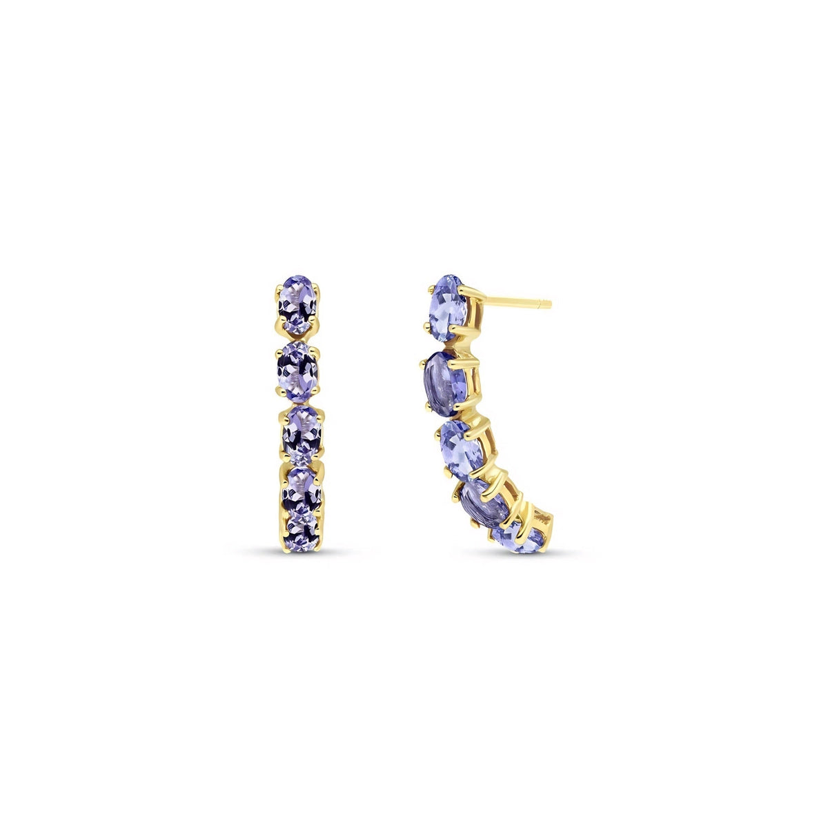 Yellow Gold Eternal Earrings Tanzanite 10K — Calliope