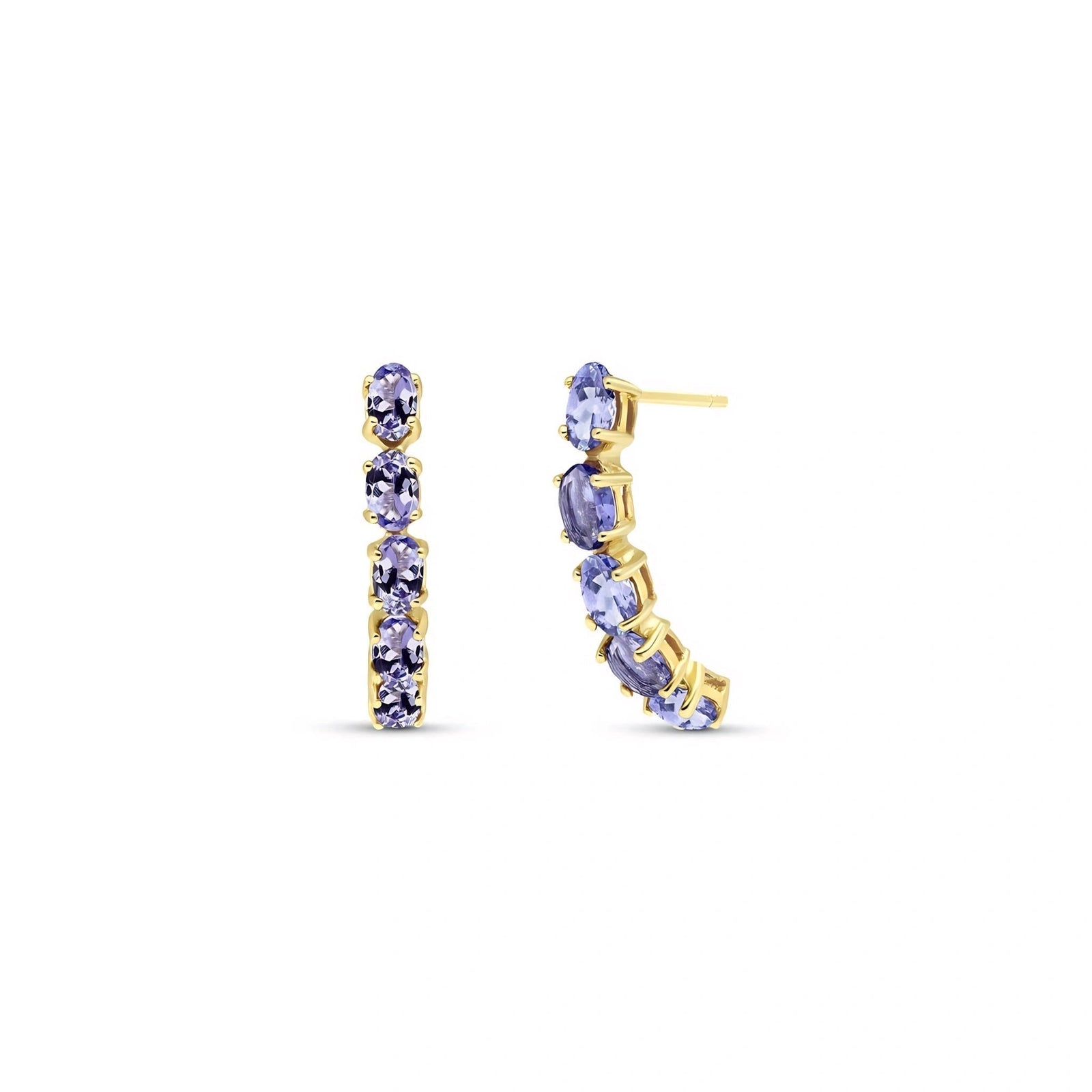 Yellow Gold Eternal Earrings Tanzanite 10K — Calliope