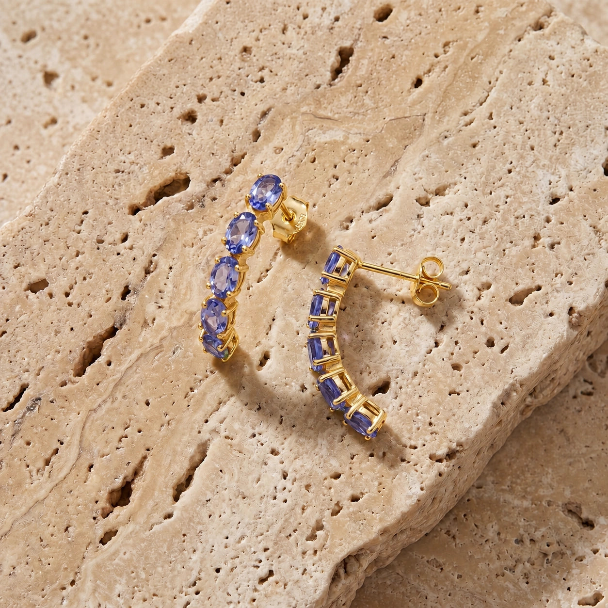 Yellow Gold Eternal Earrings Tanzanite 10K — Calliope