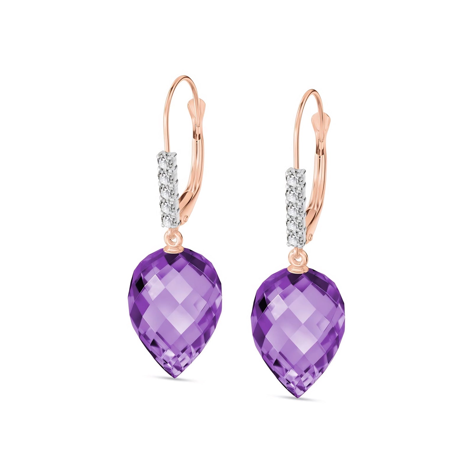 Rose Gold Belle Earrings Amethyst 10K — Nilde