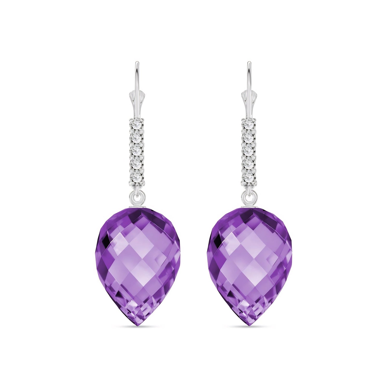 White Gold Belle Earrings Amethyst 10K — Nilde