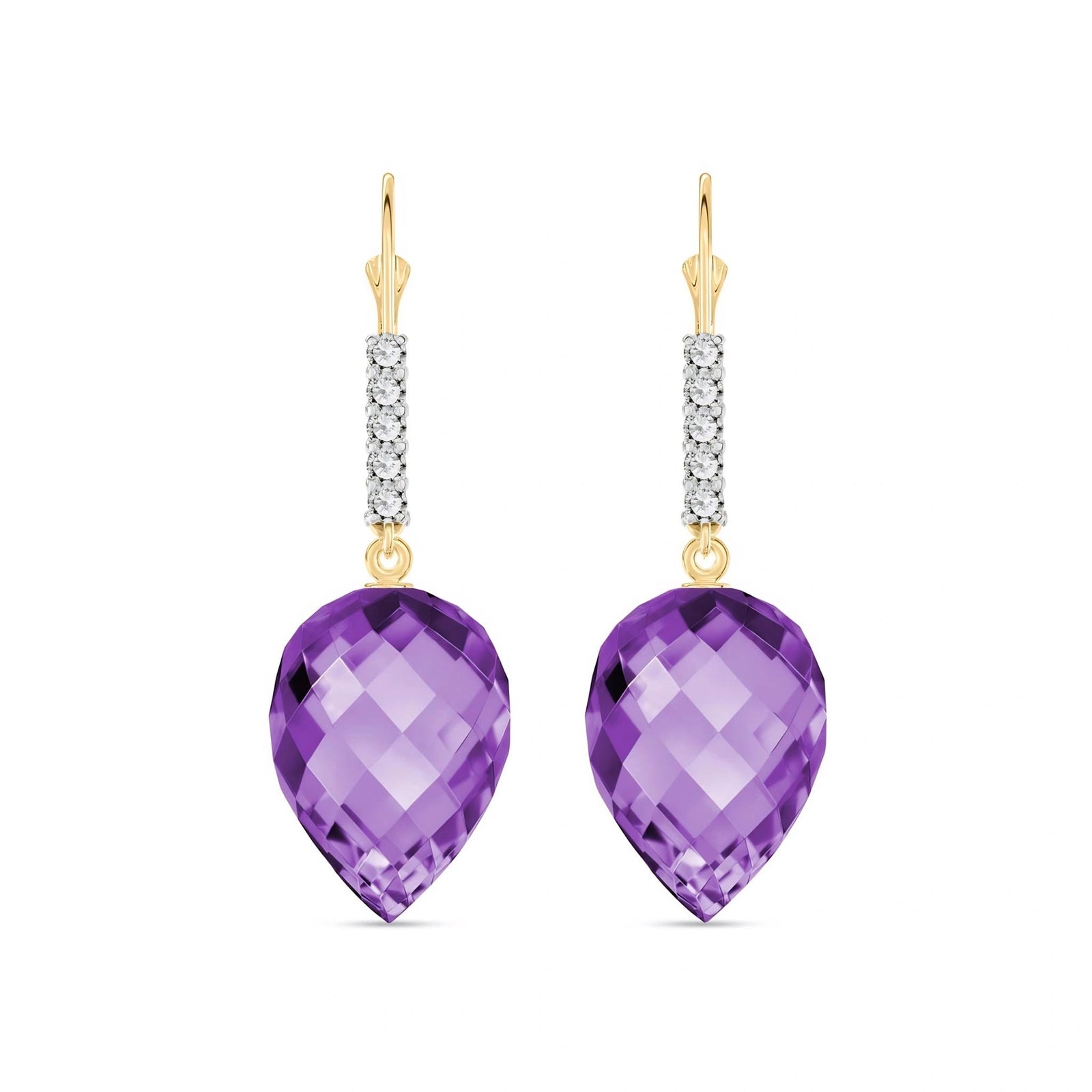 Yellow Gold Belle Earrings Amethyst 10K — Nilde