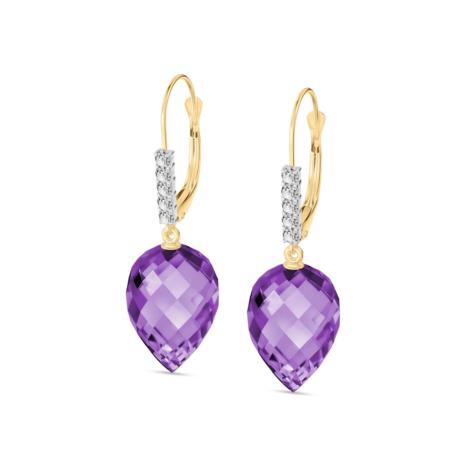 Yellow Gold Belle Earrings Amethyst 10K — Nilde