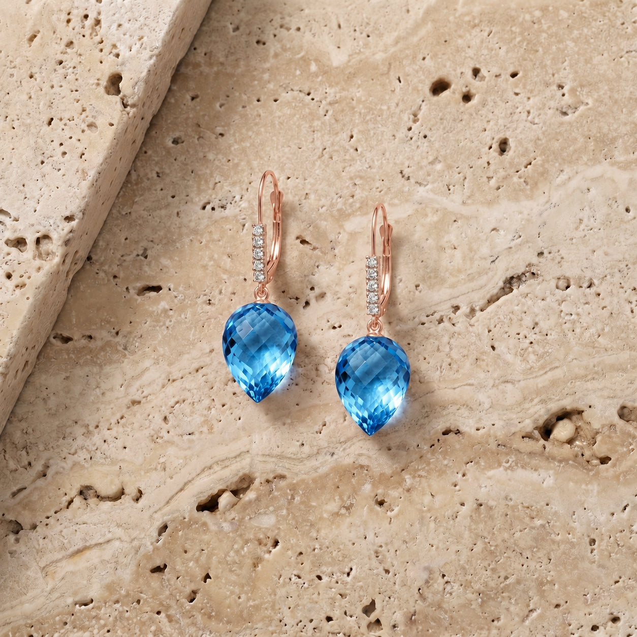 Rose Gold Belle Earrings Green Amethyst 10K — Nilde