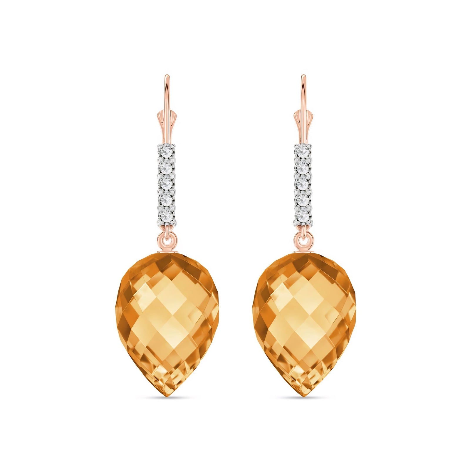 Rose Gold Belle Earrings Citrine 10K — Nilde