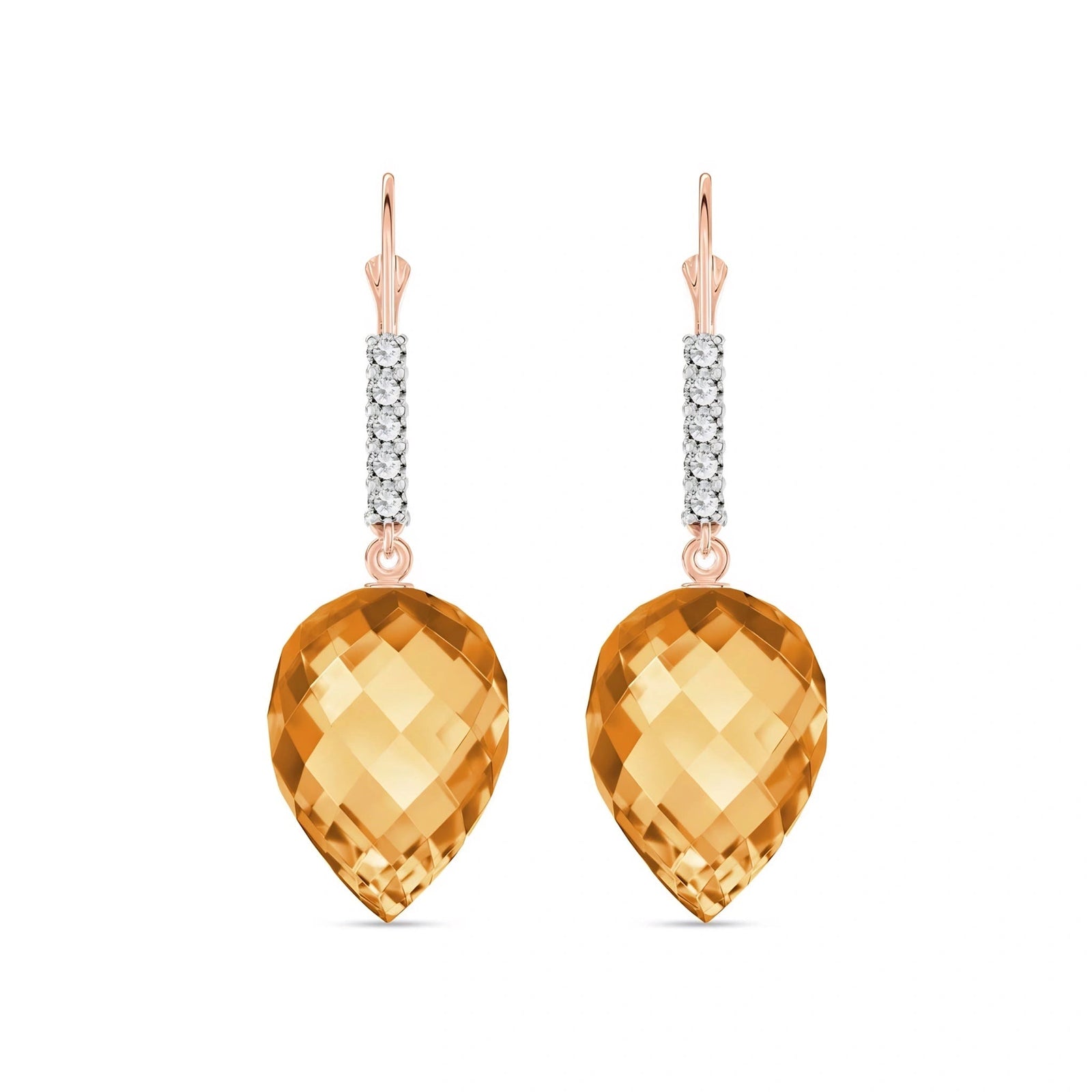 Rose Gold Belle Earrings Citrine 10K — Nilde