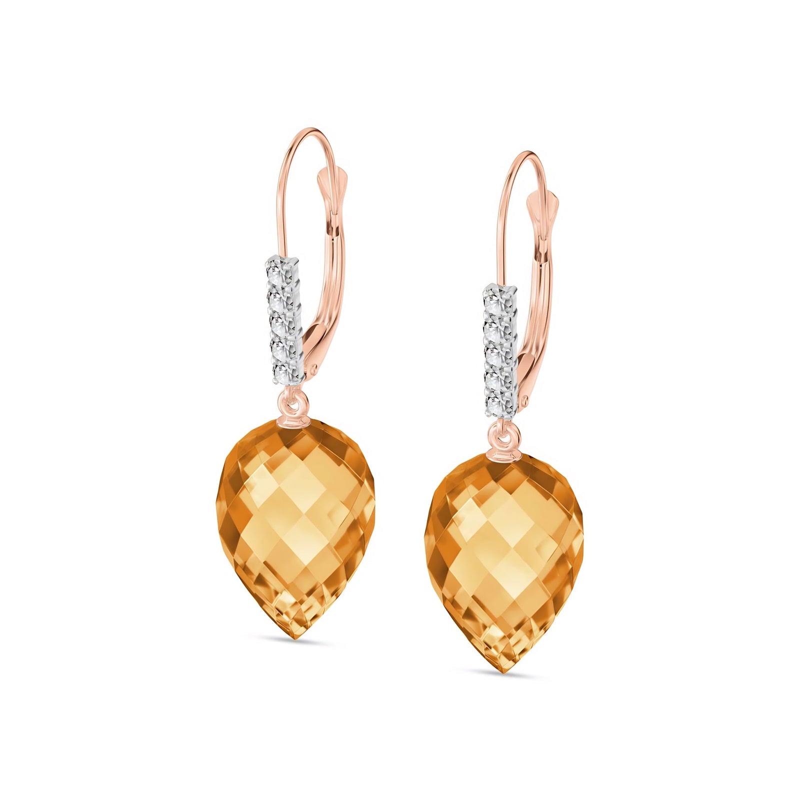 Rose Gold Belle Earrings Citrine 10K — Nilde