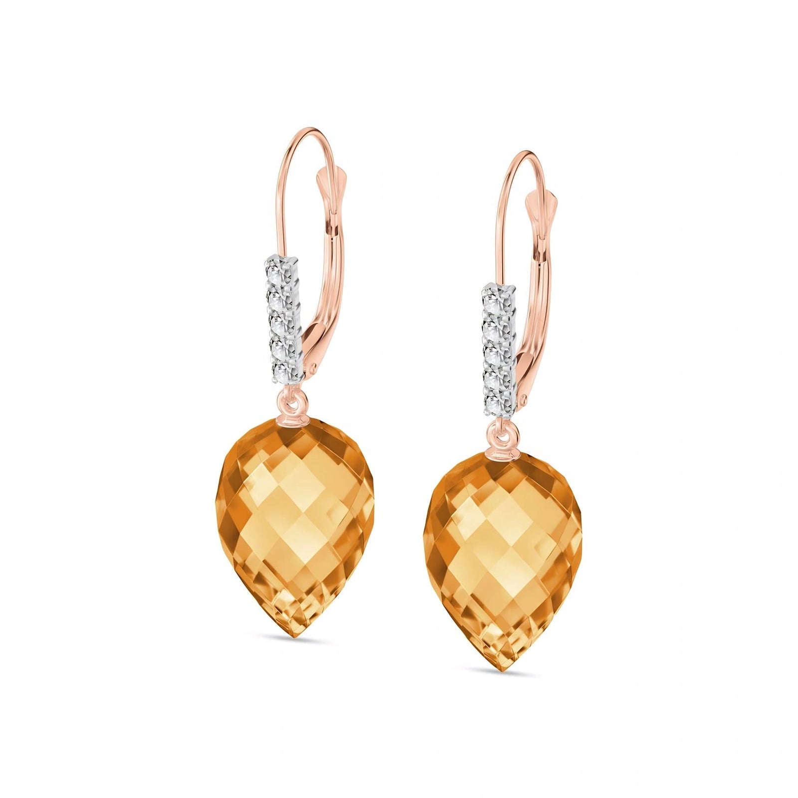 Rose Gold Belle Earrings Citrine 10K — Nilde