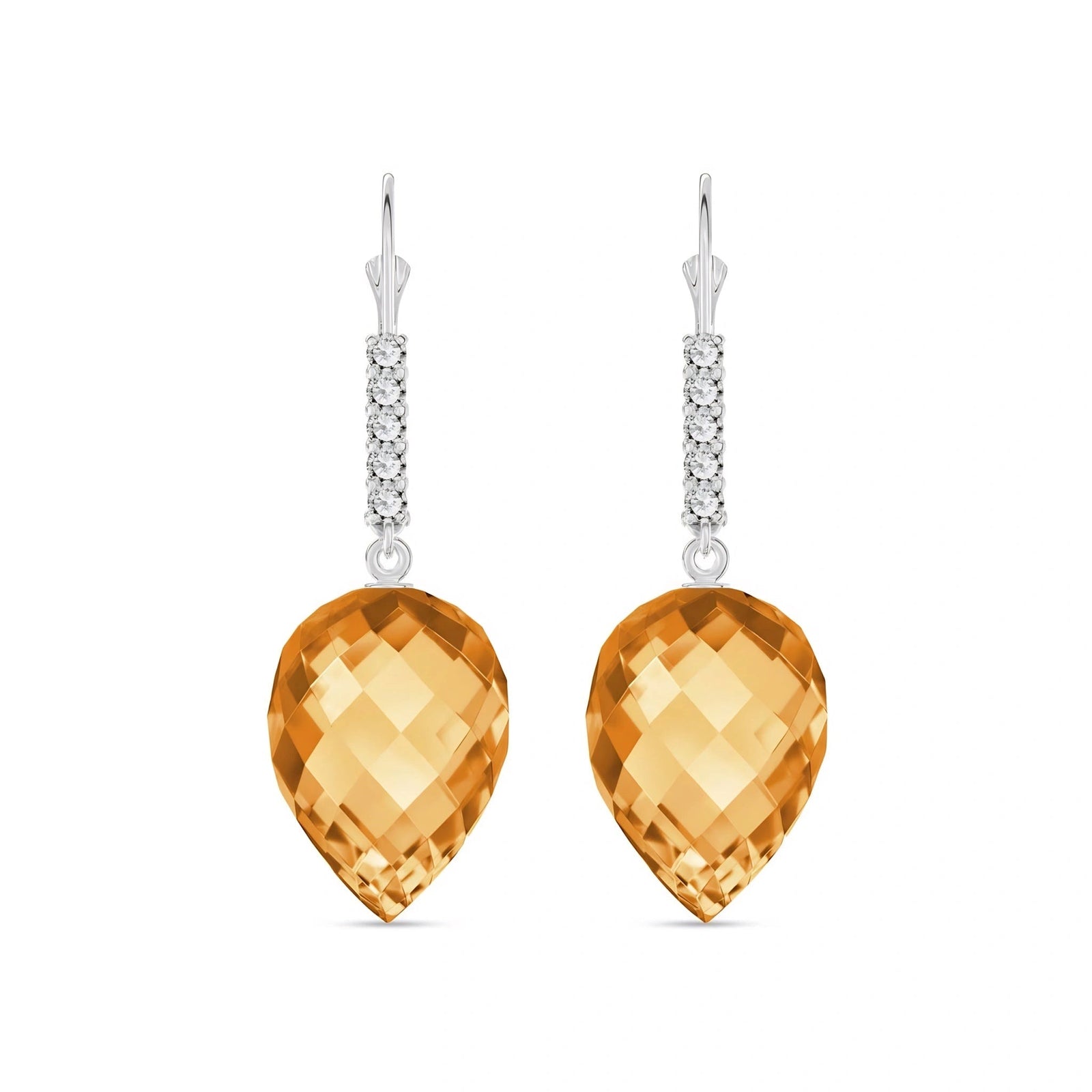 White Gold Belle Earrings Citrine 10K — Nilde
