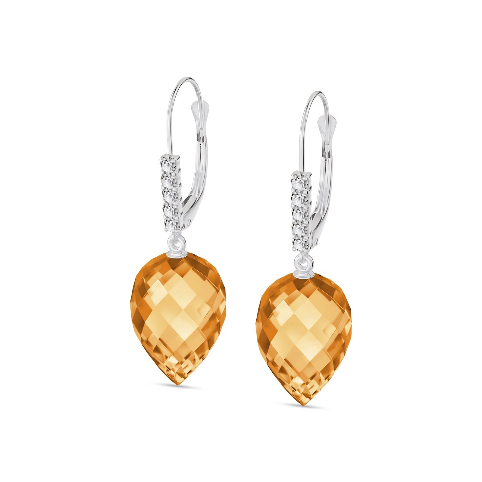 White Gold Belle Earrings Citrine 10K — Nilde